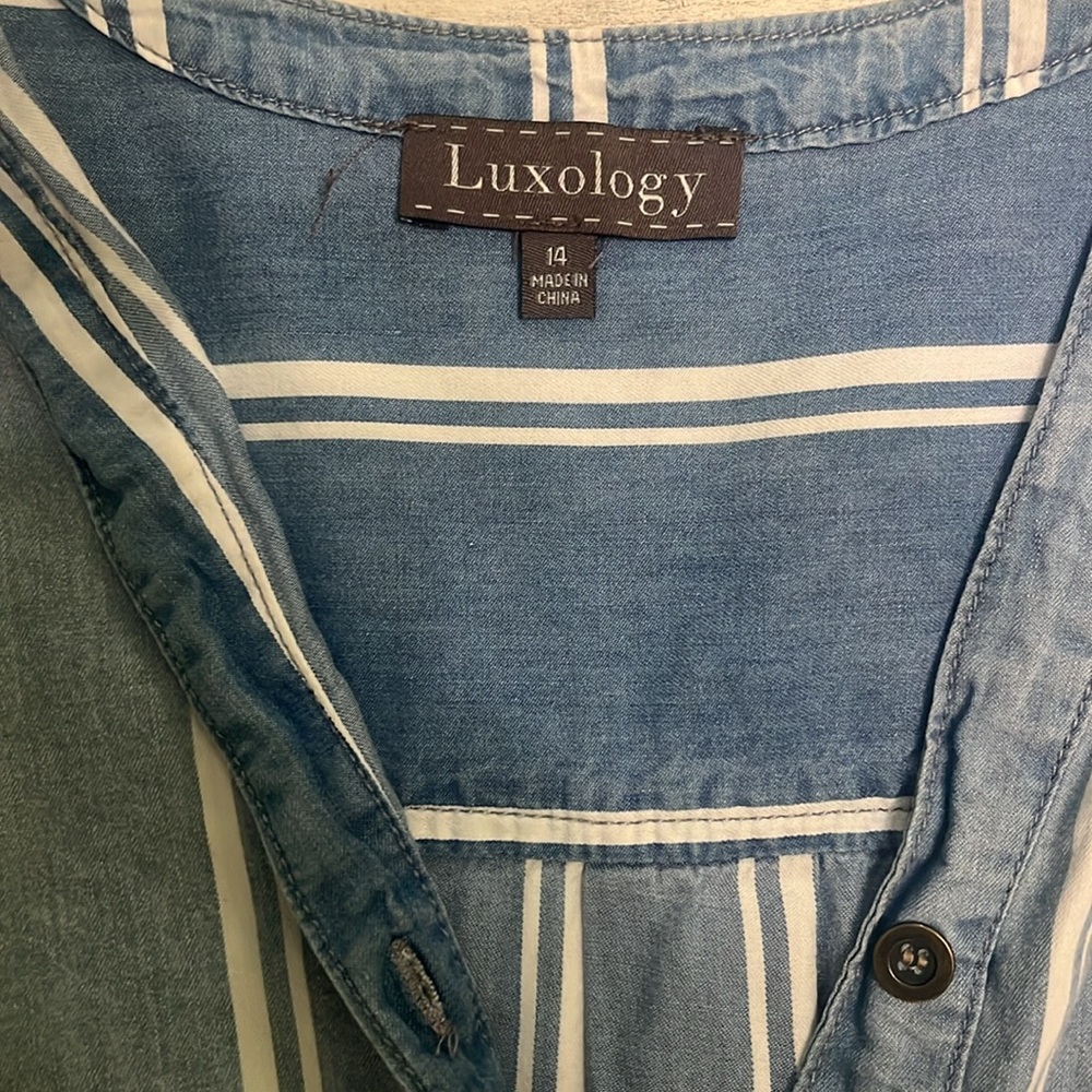 Luxology.  Size 14.  Jean shirt dress. - Picture 3 of 11